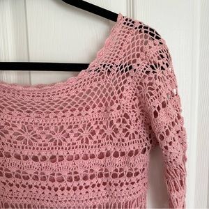 Pink Crochet Coverup